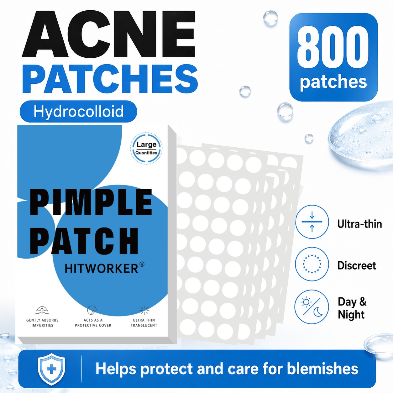 800Pcs Hydrocolloid Acne Pimpl - Face Oil review and price